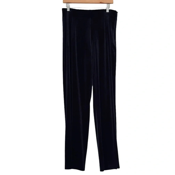 Dress Barn Velvet Pants Sz 12 Black Relaxed Luxury Evening Party Classic NWT - Picture 1 of 9